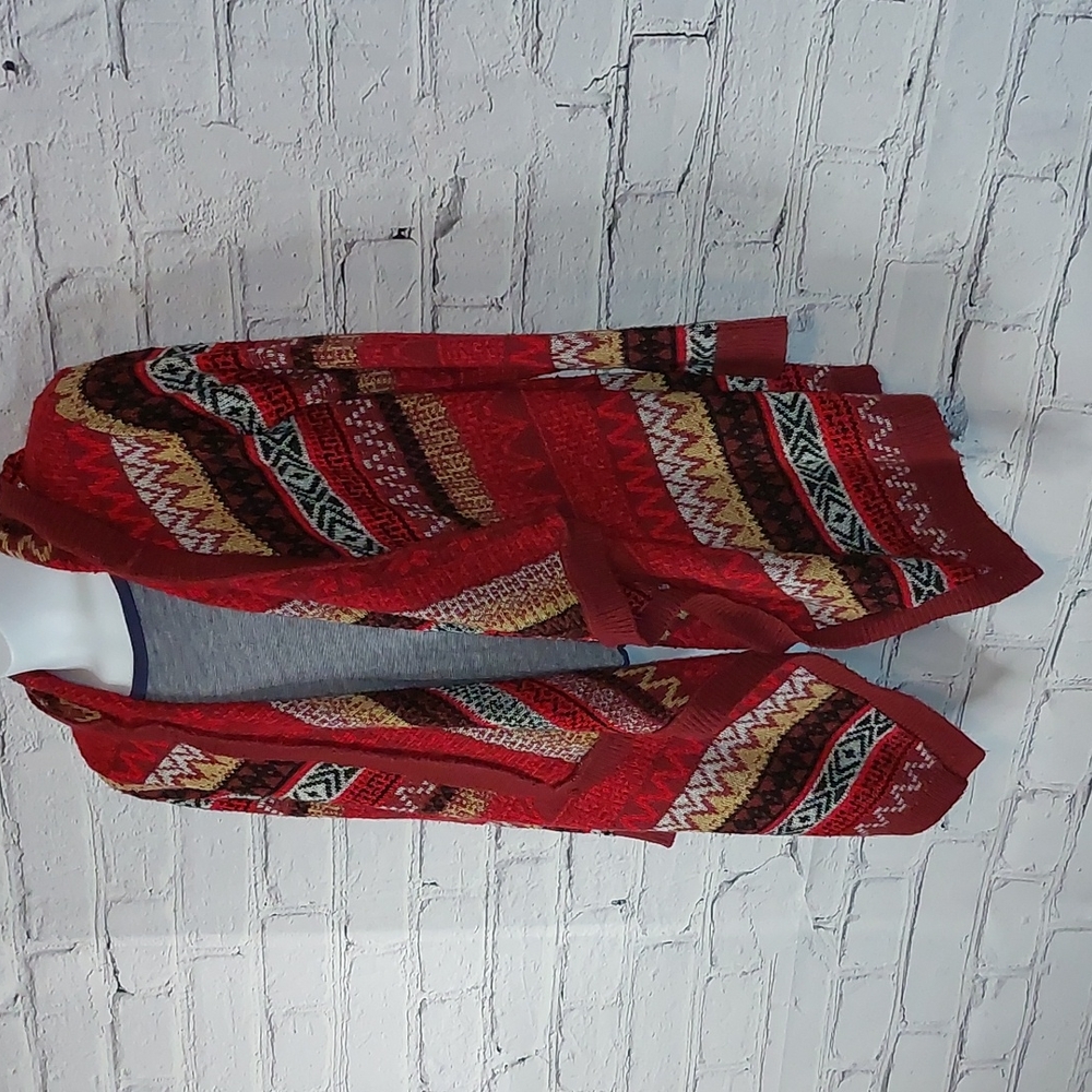 tucker + tate fair isle nordic print waterfall front cardigan 14/16 XL - Picture 3 of 7